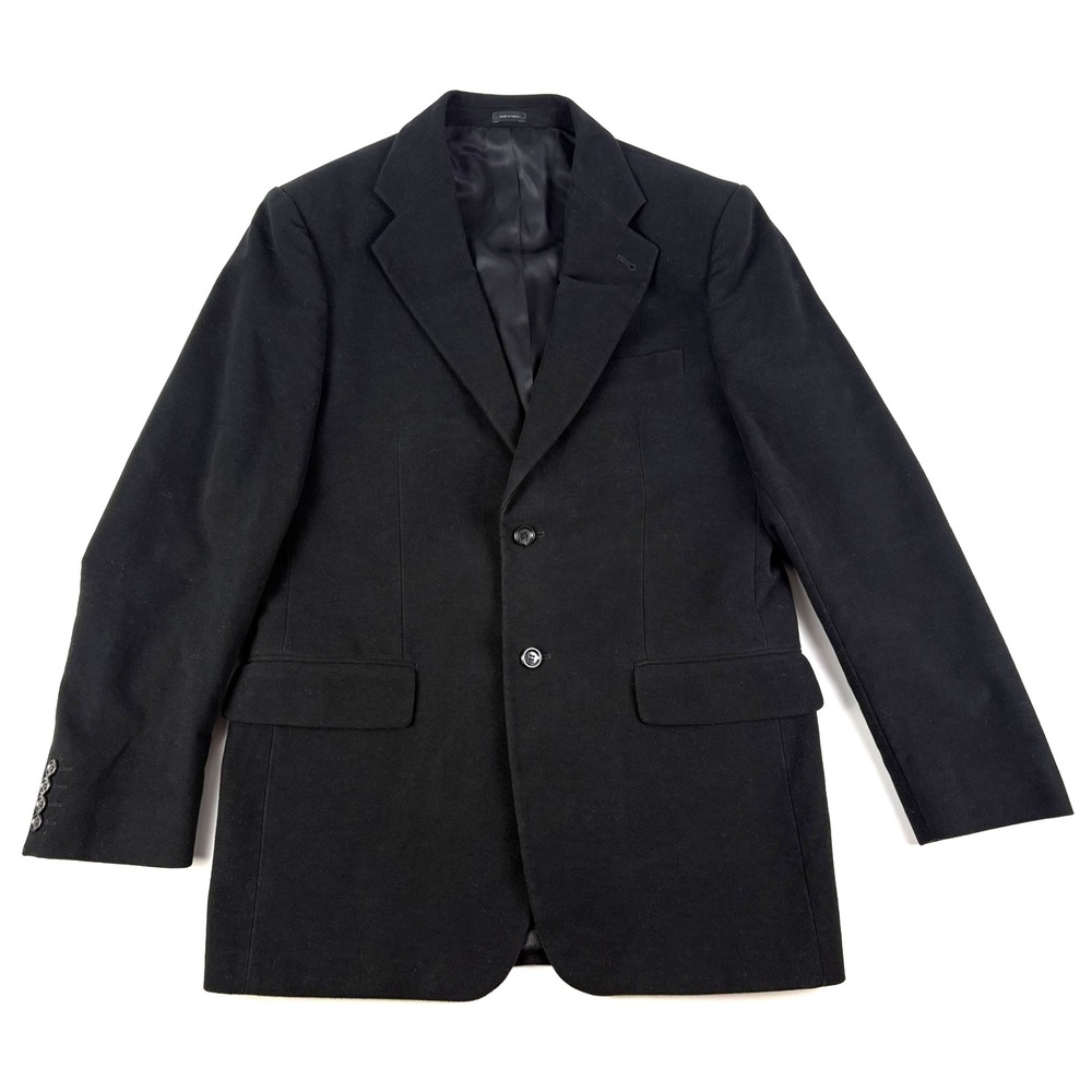 Express 2 Button Heavy Weight Suit Jacket Coat Blazer Mens 40R Black 100% Cotton